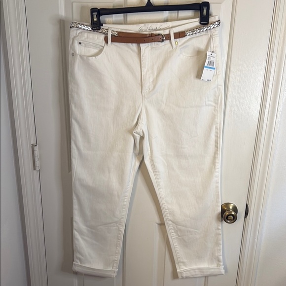 New Gloria Vanderbilt All Around Slimming Effect White Crop Roll-Up Pants - Picture 1 of 13
